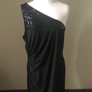 NWT Calvin Klein One shoulder with sequins dress